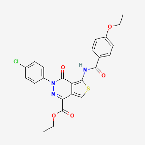 molecular formula C24H20ClN3O5S B2589324 ethyl 3-(4-chlorophenyl)-5-(4-ethoxybenzamido)-4-oxo-3H,4H-thieno[3,4-d]pyridazine-1-carboxylate CAS No. 851950-30-6