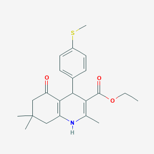 molecular formula C22H27NO3S B258933 Ethyl 2,7,7-trimethyl-4-[4-(methylsulfanyl)phenyl]-5-oxo-1,4,5,6,7,8-hexahydroquinoline-3-carboxylate 