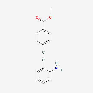 molecular formula C16H13NO2 B2589382 Methyl 4-[2-(2-aminophenyl)ethynyl]benzoate CAS No. 159970-12-4