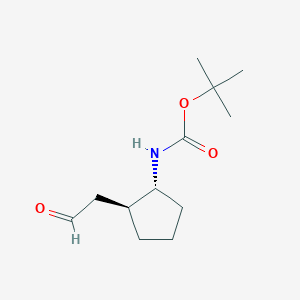 molecular formula C12H21NO3 B2589383 Tert-butyl N-[(1R,2S)-2-(2-oxoethyl)cyclopentyl]carbamate CAS No. 2209079-28-5
