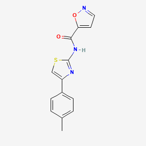 molecular formula C14H11N3O2S B2589392 N-[4-(4-methylphenyl)-1,3-thiazol-2-yl]-1,2-oxazole-5-carboxamide 