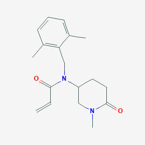 molecular formula C18H24N2O2 B2589439 N-[(2,6-Dimethylphenyl)methyl]-N-(1-methyl-6-oxopiperidin-3-yl)prop-2-enamide CAS No. 2411195-40-7