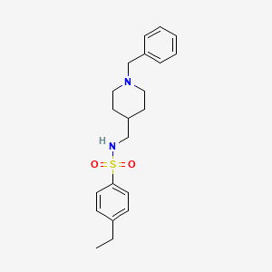 molecular formula C21H28N2O2S B2589443 N-((1-benzylpiperidin-4-yl)methyl)-4-ethylbenzenesulfonamide CAS No. 953260-45-2