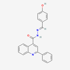 molecular formula C23H17N3O2 B2589462 N'-[(1E)-(4-hydroxyphenyl)methylene]-2-phenylquinoline-4-carbohydrazide CAS No. 1508100-34-2