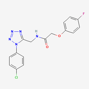 molecular formula C16H13ClFN5O2 B2589470 N-((1-(4-chlorophenyl)-1H-tetrazol-5-yl)methyl)-2-(4-fluorophenoxy)acetamide CAS No. 897615-42-8