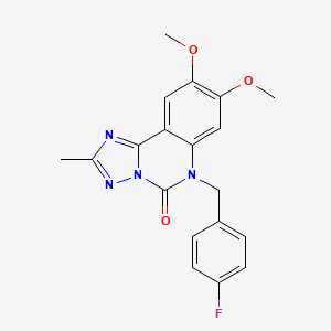 6-[(4-Fluorophenyl)methyl]-8,9-dimethoxy-2-methyl-[1,2,4]triazolo[1,5-c]quinazolin-5-one