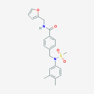 molecular formula C22H24N2O4S B258950 4-{[(3,4-dimethylphenyl)(methylsulfonyl)amino]methyl}-N-(furan-2-ylmethyl)benzamide 