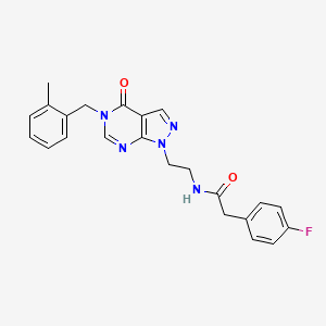 2-(4-fluorophenyl)-N-(2-(5-(2-methylbenzyl)-4-oxo-4,5-dihydro-1H-pyrazolo[3,4-d]pyrimidin-1-yl)ethyl)acetamide