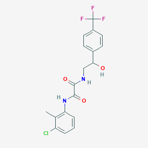 molecular formula C18H16ClF3N2O3 B2589510 N-(3-chloro-2-methylphenyl)-N'-{2-hydroxy-2-[4-(trifluoromethyl)phenyl]ethyl}ethanediamide CAS No. 1351585-38-0