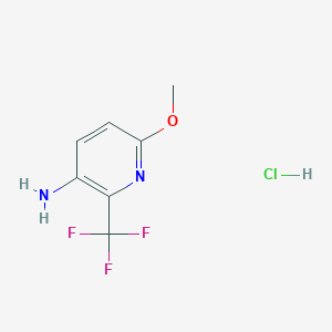 molecular formula C7H8ClF3N2O B2589526 6-Methoxy-2-(trifluoromethyl)pyridin-3-amine hydrochloride CAS No. 1955540-59-6