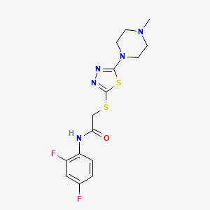 molecular formula C15H17F2N5OS2 B2589544 N-(2,4-difluorophenyl)-2-((5-(4-methylpiperazin-1-yl)-1,3,4-thiadiazol-2-yl)thio)acetamide CAS No. 1105251-26-0