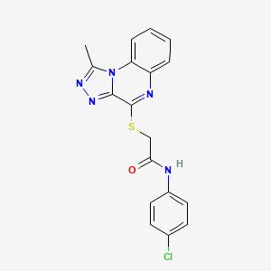 molecular formula C18H14ClN5OS B2589575 N-(4-CHLOROPHENYL)-2-({1-METHYL-[1,2,4]TRIAZOLO[4,3-A]QUINOXALIN-4-YL}SULFANYL)ACETAMIDE CAS No. 1359474-19-3