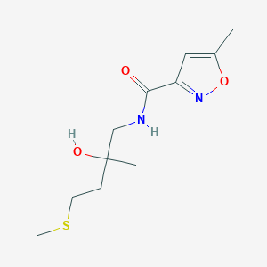 molecular formula C11H18N2O3S B2589588 N-(2-hydroxy-2-methyl-4-(methylthio)butyl)-5-methylisoxazole-3-carboxamide CAS No. 1396812-52-4