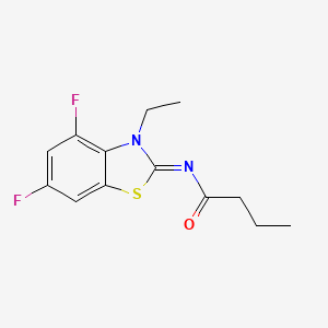 molecular formula C13H14F2N2OS B2589601 N-[(2Z)-3-ethyl-4,6-difluoro-2,3-dihydro-1,3-benzothiazol-2-ylidene]butanamide CAS No. 868375-67-1