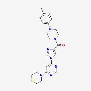 B2589641 [4-(4-methylphenyl)piperazino]{1-[6-(1,4-thiazinan-4-yl)-4-pyrimidinyl]-1H-imidazol-4-yl}methanone CAS No. 1251560-89-0