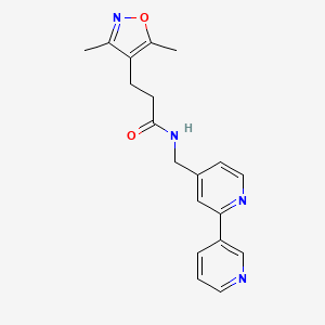 molecular formula C19H20N4O2 B2589644 N-({[2,3'-bipyridine]-4-yl}methyl)-3-(3,5-dimethyl-1,2-oxazol-4-yl)propanamide CAS No. 1903372-77-9
