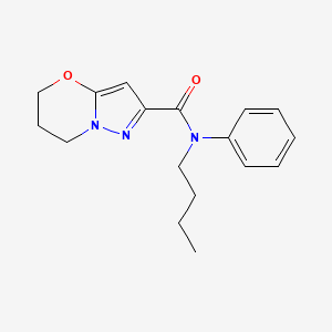 molecular formula C17H21N3O2 B2589660 N-BUTYL-N-PHENYL-5H,6H,7H-PYRAZOLO[3,2-B][1,3]OXAZINE-2-CARBOXAMIDE CAS No. 1421469-21-7