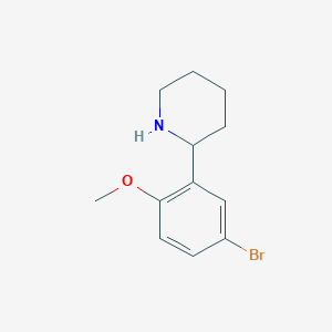 molecular formula C12H16BrNO B2589661 2-(5-Bromo-2-methoxyphenyl)piperidine CAS No. 383128-62-9