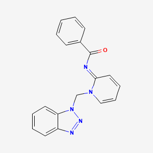 molecular formula C19H15N5O B2589672 N-[(2E)-1-(1H-1,2,3-Benzotriazol-1-ylmethyl)-1,2-dihydropyridin-2-ylidene]benzamide CAS No. 306990-92-1