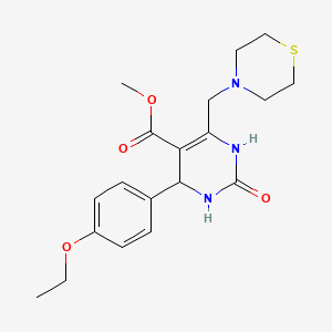 molecular formula C19H25N3O4S B2589680 Methyl 4-(4-ethoxyphenyl)-2-oxo-6-(thiomorpholin-4-ylmethyl)-1,2,3,4-tetrahydropyrimidine-5-carboxylate CAS No. 1252904-37-2