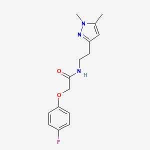 molecular formula C15H18FN3O2 B2589685 N-(2-(1,5-dimethyl-1H-pyrazol-3-yl)ethyl)-2-(4-fluorophenoxy)acetamide CAS No. 2034453-51-3