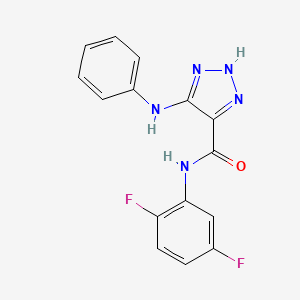 molecular formula C15H11F2N5O B2589686 N-(2,5-difluorophenyl)-5-(phenylamino)-1H-1,2,3-triazole-4-carboxamide CAS No. 1207041-60-8