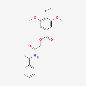 molecular formula C20H23NO6 B2589695 [(1-phenylethyl)carbamoyl]methyl 3,4,5-trimethoxybenzoate CAS No. 1062002-81-6