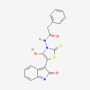(Z)-N-(4-oxo-5-(2-oxoindolin-3-ylidene)-2-thioxothiazolidin-3-yl)-2-phenylacetamide