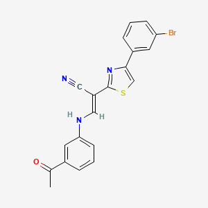 (E)-3-((3-acetylphenyl)amino)-2-(4-(3-bromophenyl)thiazol-2-yl)acrylonitrile