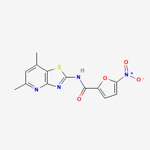 molecular formula C13H10N4O4S B2589713 N-(5,7-dimethylthiazolo[4,5-b]pyridin-2-yl)-5-nitrofuran-2-carboxamide CAS No. 1021045-74-8