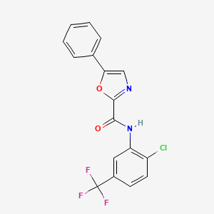 molecular formula C17H10ClF3N2O2 B2589734 N-[2-chloro-5-(trifluoromethyl)phenyl]-5-phenyl-1,3-oxazole-2-carboxamide CAS No. 955673-24-2