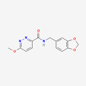 molecular formula C14H13N3O4 B2589742 N-(benzo[d][1,3]dioxol-5-ylmethyl)-6-methoxypyridazine-3-carboxamide CAS No. 1251613-84-9