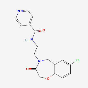 molecular formula C17H16ClN3O3 B2589774 N-(2-(7-chloro-3-oxo-2,3-dihydrobenzo[f][1,4]oxazepin-4(5H)-yl)ethyl)isonicotinamide CAS No. 2034457-44-6