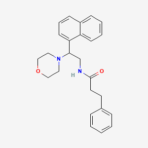 molecular formula C25H28N2O2 B2589817 N-(2-morpholino-2-(naphthalen-1-yl)ethyl)-3-phenylpropanamide CAS No. 941870-49-1