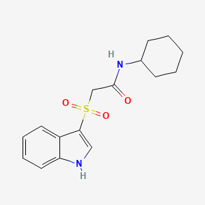 molecular formula C16H20N2O3S B2589820 N-cyclohexyl-2-(1H-indole-3-sulfonyl)acetamide CAS No. 850932-34-2