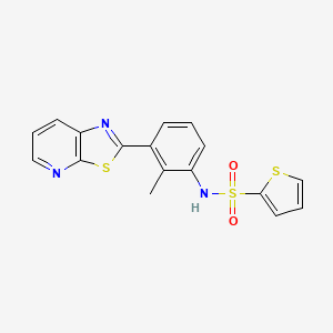 molecular formula C17H13N3O2S3 B2589825 N-(2-methyl-3-(thiazolo[5,4-b]pyridin-2-yl)phenyl)thiophene-2-sulfonamide CAS No. 863595-16-8