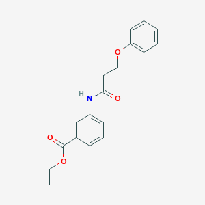 molecular formula C18H19NO4 B258983 Ethyl 3-(3-phenoxypropanoylamino)benzoate 