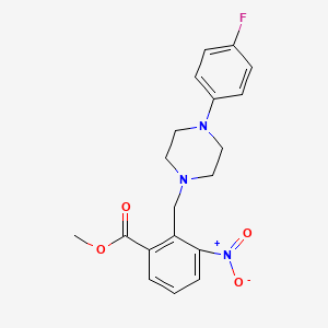 molecular formula C19H20FN3O4 B2589856 Methyl 2-{[4-(4-fluorophenyl)piperazino]methyl}-3-nitrobenzenecarboxylate CAS No. 860784-14-1