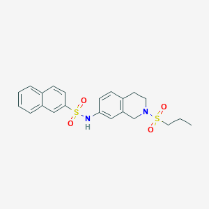 molecular formula C22H24N2O4S2 B2589861 N-(2-(propylsulfonyl)-1,2,3,4-tetrahydroisoquinolin-7-yl)naphthalene-2-sulfonamide CAS No. 954658-97-0