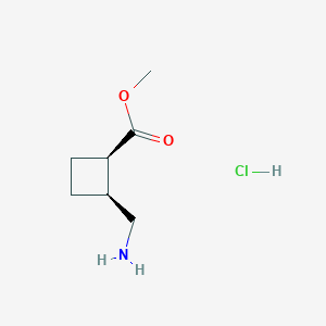 molecular formula C7H14ClNO2 B2589891 Methyl (1R,2S)-2-(aminomethyl)cyclobutane-1-carboxylate;hydrochloride CAS No. 2503155-56-2