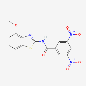 molecular formula C15H10N4O6S B2589907 N-(4-methoxy-1,3-benzothiazol-2-yl)-3,5-dinitrobenzamide CAS No. 152586-99-7