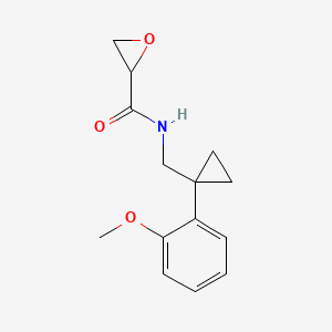 molecular formula C14H17NO3 B2589924 N-[[1-(2-Methoxyphenyl)cyclopropyl]methyl]oxirane-2-carboxamide CAS No. 2411199-25-0