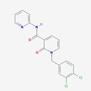 molecular formula C18H13Cl2N3O2 B2589931 1-(3,4-dichlorobenzyl)-2-oxo-N-(2-pyridinyl)-1,2-dihydro-3-pyridinecarboxamide CAS No. 338783-15-6