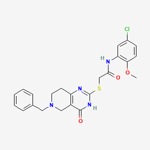 molecular formula C23H23ClN4O3S B2589935 2-((6-benzyl-4-oxo-3,4,5,6,7,8-hexahydropyrido[4,3-d]pyrimidin-2-yl)thio)-N-(5-chloro-2-methoxyphenyl)acetamide CAS No. 946212-79-9
