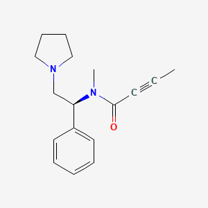 molecular formula C17H22N2O B2589943 N-Methyl-N-[(1S)-1-phenyl-2-pyrrolidin-1-ylethyl]but-2-ynamide CAS No. 2411177-78-9