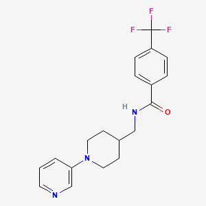 molecular formula C19H20F3N3O B2589944 N-((1-(pyridin-3-yl)piperidin-4-yl)methyl)-4-(trifluoromethyl)benzamide CAS No. 2034378-58-8
