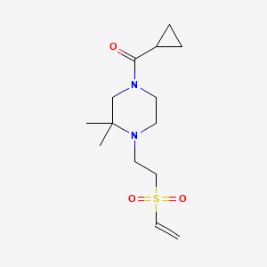 Cyclopropyl-[4-(2-ethenylsulfonylethyl)-3,3-dimethylpiperazin-1-yl]methanone
