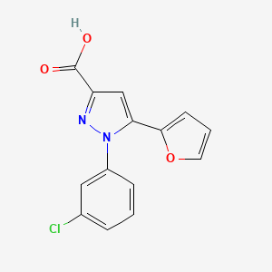 1-(3-chlorophenyl)-5-(furan-2-yl)-1H-pyrazole-3-carboxylic acid