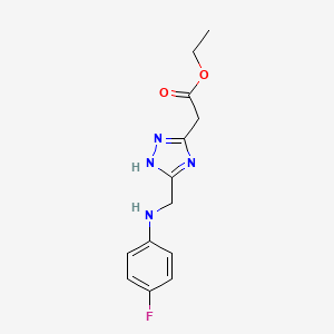 ethyl (5-{[(4-fluorophenyl)amino]methyl}-4H-1,2,4-triazol-3-yl)acetate