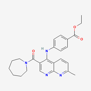 Ethyl 4-{[3-(azepan-1-ylcarbonyl)-7-methyl-1,8-naphthyridin-4-yl]amino}benzoate